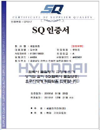 SQ Certificate 